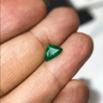 0.79 Ct Zambian Emerald – Trillion Cut Deep Green Natural Loose Gemstone
