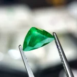 0.79 Ct Zambian Emerald – Trillion Cut Deep Green Natural Loose Gemstone