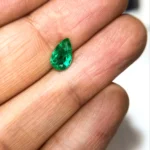0.91 Ct Certified Panjshir Emerald – pear shaped vivid Green Natural Loose Gemstone