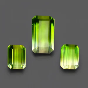 12.82carats octagon by color green tourmaline set