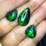 Black Ethiopian Opal Set | Opal Pendant Earrings