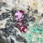 3 pieces of natural pink tourmaline set | 3.18 carats pairs