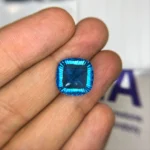 13.36 carats Swiss blue topaz | cushion cut topaz