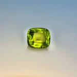 green peridot 7.14 carats cushion cut