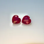 pair heart shaped ruby | 5.23cts field ruby