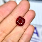 8.9 Carats Glass-Filled Ruby – 12x11 mm cushion Cut | Lead Glass Treated Ruby Gemstone