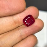 5.71 Carats Glass-Filled Ruby – 11x10 mm cushion Cut | Lead Glass Treated Ruby Gemstone