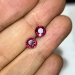 Purplish Pink Rhodolite Garnet Pair – Round Cut Garnet Gemstones 2.61cts