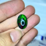 7.56 Ct Ethiopian Opal – Oval Cut Natural Loose Gemstone with Green & Red Play of Color