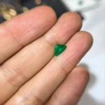 0.79 Ct Zambian Emerald – Trillion Cut Deep Green Natural Loose Gemstone