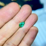 0.91 Ct Certified Panjshir Emerald – pear shaped vivid Green Natural Loose Gemstone