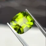 Elegant 4Ct cushion Cut tourmaline | yellowish green loose gemstone