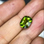 Elegant 4Ct cushion Cut tourmaline | yellowish green loose gemstone