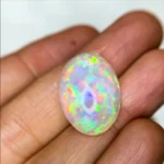 19.98Ct Ethiopian white Opal – Oval Cut Natural Loose Gemstone 24x17mm