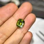 Elegant 4Ct cushion Cut tourmaline | yellowish green loose gemstone