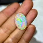 19.98Ct Ethiopian white Opal – Oval Cut Natural Loose Gemstone 24x17mm