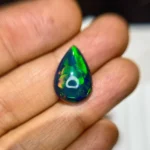 9.11 Ct Ethiopian Black Opal – Pear Shape Cabochon Natural Loose Gemstone