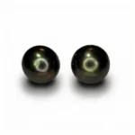 Tahitian South Sea Pearl Pair – 9.5–10 mm Gray Green Matched Pearls for Earrings