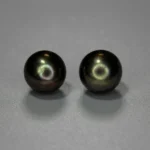 Tahitian South Sea Pearl Pair – 9.5–10 mm Gray Green Matched Pearls for Earrings