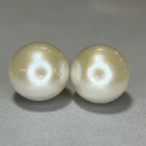 White Freshwater Pearl Pair – 13 mm Matched Pearls for Earrings