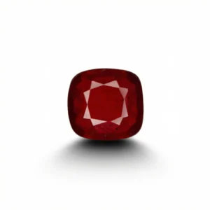 7.52 Carats Glass-Filled Ruby – 10.93x10.38 mm cushion Cut | Lead Glass Treated Ruby Gemstone