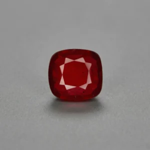 7.52 Carats Glass-Filled Ruby – 10.93x10.38 mm cushion Cut | Lead Glass Treated Ruby Gemstone