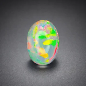 17.6 Ct oval Ethiopian White Opal – Natural Play of Colors Loose Gemstone
