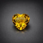 7.03 Ct Natural honey Yellow Citrine – heart shaped cut Loose Gemstone