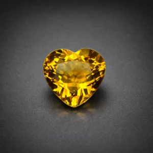 7.03 Ct Natural honey Yellow Citrine – heart shaped cut Loose Gemstone