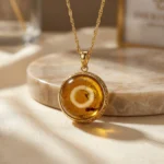 9.2 Ct Certified Burmese Amber with Insect Fossil Inclusion – Natural Round Gemstone