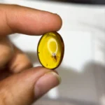 9.42 Ct Burmese Amber with Fossil Inclusion – Vivid Yellow Natural Gemstone