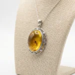 9.42 Ct Burmese Amber with Fossil Inclusion – Vivid Yellow Natural Gemstone