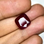 11.43 Carats Glass-Filled Ruby – 12x12 mm cushion Cut | Lead Glass Treated Ruby Gemstone