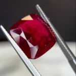 11.43 Carats Glass-Filled Ruby – 12x12 mm cushion Cut | Lead Glass Treated Ruby Gemstone