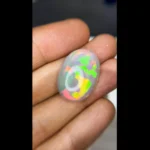 17.6 Ct oval Ethiopian White Opal – Natural Play of Colors Loose Gemstone